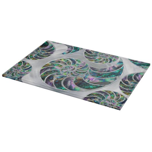 Nautilus Muschel Abalone und Pearl Schneidebrett (Ecke)