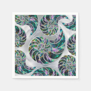 Nautilus Muschel Abalone und Pearl Serviette