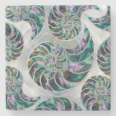 Nautilus Muschel Abalone und Pearl Steinuntersetzer (Vorderseite)
