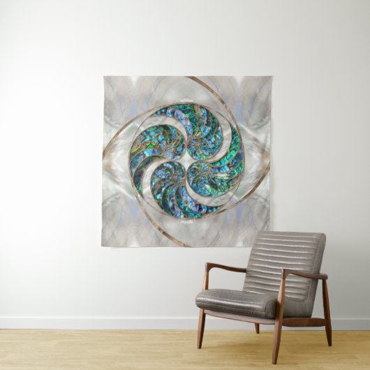 Nautilus Muschel - Abalone und Pearl Wandteppich (Beispiel (Horizontal))