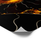 Nautilus-Muschel abstraktes Meeresfossilienmuster Poster (Ecke)