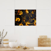 Nautilus-Muschel abstraktes Meeresfossilienmuster Poster (Küche)