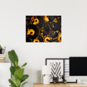 Nautilus-Muschel abstraktes Meeresfossilienmuster Poster (Heimbüro)