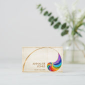 Nautilus Muschel - Aquarell Chakra Colors Visitenkarte (Stehend Vorderseite)