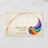 Nautilus Muschel - Aquarell Chakra Colors Visitenkarte (Vorderseite)
