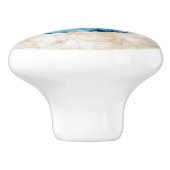 Nautilus Muschel Blaue Wasserfarbe Keramikknauf (Seitenansicht)
