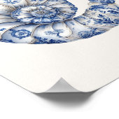 Nautilus Muschel - Coastal Blue on Beige Wall Art Poster (Ecke)