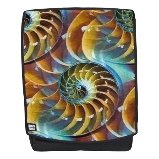 Nautilus Muschel Design Rucksack (Vorderseite)