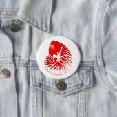 Nautilus-Muschel - dunkelrot und weiß Button (Beispiel)