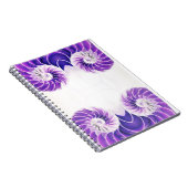 Nautilus Muschel Fibonacci Notebook - Lila White Notizblock (Rechte Seite)