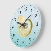 Nautilus-Muschel Große Wanduhr (Winkel)