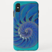 Nautilus-Muschel im Blau Case-Mate iPhone Hülle (Rückseite)