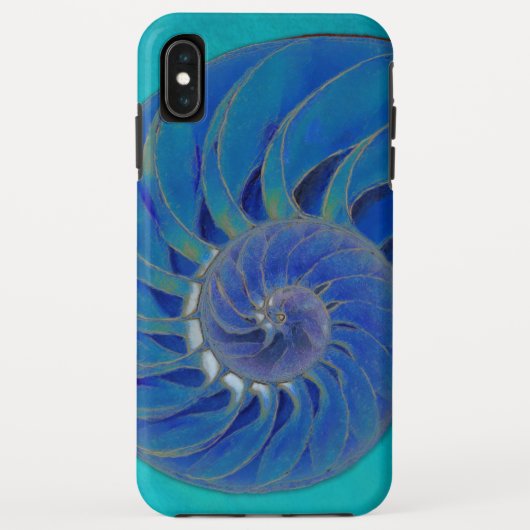 Nautilus-Muschel im Blau Case-Mate iPhone Hülle (Rückseite)
