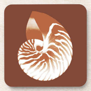 Nautilus-Muschel - Kakaobraun und weiß Getränkeuntersetzer