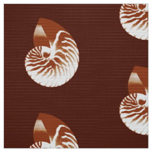 Nautilus-Muschel - Kakaobraun und weiß Stoff