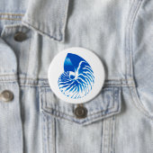 Nautilus-Muschel - Kobaltblau und weiß Button (Beispiel)
