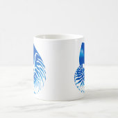 Nautilus-Muschel - Kobaltblau und weiß Kaffeetasse (Mittel)