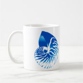 Nautilus-Muschel - Kobaltblau und weiß Kaffeetasse (Links)