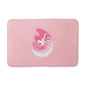 Nautilus-Muschel - Korallenrosa und Weiß Badematte (Vorderseite)