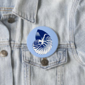 Nautilus Muschel - Marine, weiß & hellblau Button (Beispiel)