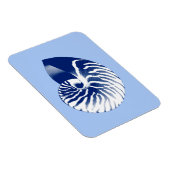 Nautilus Muschel - Marine, weiß & hellblau Magnet (Rechte Seite)