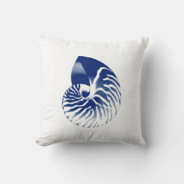 Nautilus-Muschel - Marineblau und -WEISS Kissen
