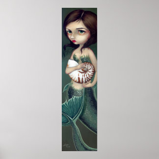 Nautilus Muschel Meerjungfrau Art Print Poster