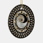 Nautilus-Muschel - Mondphasen Keramik Ornament (Rechts)