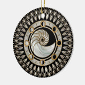 Nautilus-Muschel - Mondphasen Keramik Ornament (Links)