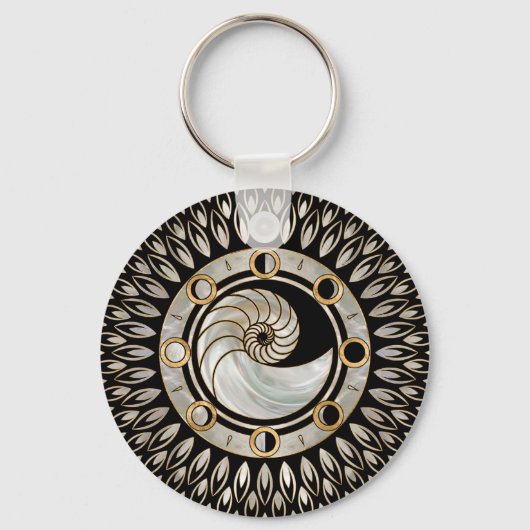 Nautilus-Muschel - Mondphasen Schlüsselanhänger (Vorderseite)