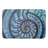 Nautilus-Muschel-Mosaikkunst Badematte (Vorderseite)