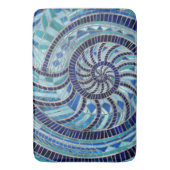 Nautilus-Muschel-Mosaikkunst Badematte (Vorderseite Vertikal)
