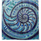 Nautilus-Muschel-Mosaikkunst Duschvorhang (Vorderseite)