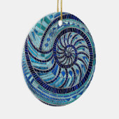 Nautilus-Muschel-Mosaikkunst Keramik Ornament (Rechts)