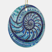 Nautilus-Muschel-Mosaikkunst Keramik Ornament (Links)