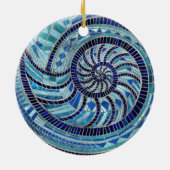 Nautilus-Muschel-Mosaikkunst Keramik Ornament (Hinten)