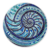 Nautilus-Muschel-Mosaikkunst Keramikknauf (Vorderseite)