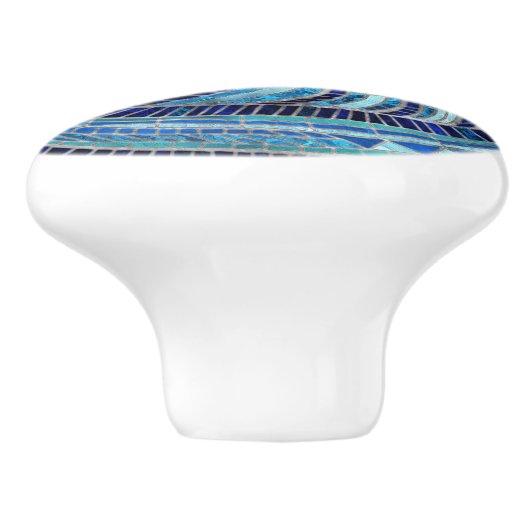 Nautilus-Muschel-Mosaikkunst Keramikknauf (Seitenansicht)