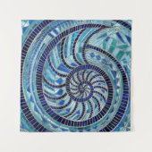 Nautilus-Muschel-Mosaikkunst Wandteppich (Vorderseite (Horizontal))