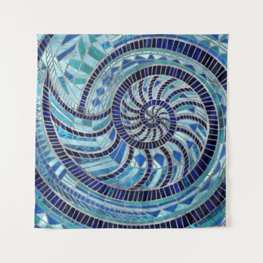 Nautilus-Muschel-Mosaikkunst Wandteppich (Vorderseite)