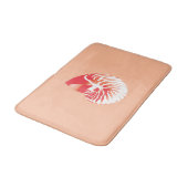 Nautilus-Muschel - orange und weiß Badematte (Schrägansicht)