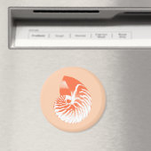 Nautilus-Muschel - orange und weiß Magnet (In Situ (Geschirrspüler))