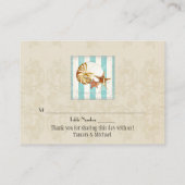 Nautilus Muschel Ozean Streifenmuster Damaskasstra Platzkarte (Rückseite)