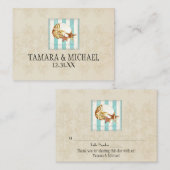 Nautilus Muschel Ozean Streifenmuster Damaskasstra Platzkarte (Vorne/Hinten)