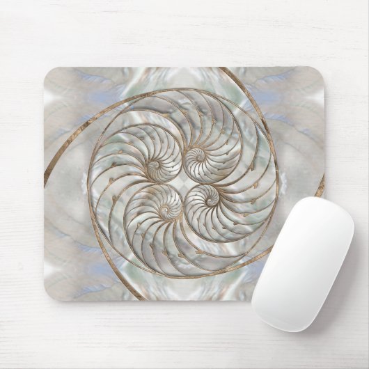Nautilus-Muschel - Perlmutter und Goldmedaille Mousepad (Mit Mouse)
