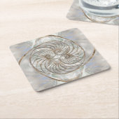 Nautilus-Muschel - Perlmutter und Goldmedaille Rechteckiger Pappuntersetzer (angewinkelt)