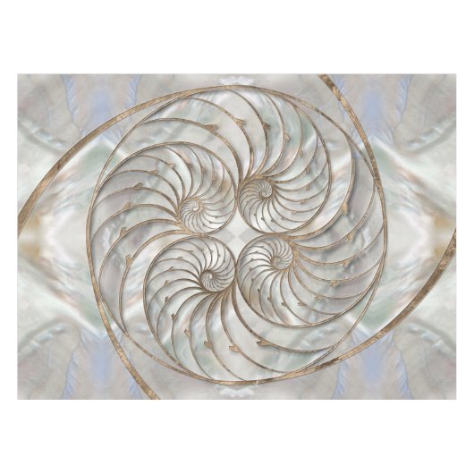 Nautilus-Muschel - Perlmutter und Goldmedaille Tischdecke (Vorderseite (Horizontal))