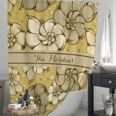 Nautilus Muschel Polka Dot Monogramm Duschvorhang