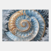 Nautilus Muschel Print Geschenkpapier Set (Vorderseite 3)