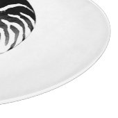 Nautilus-Muschel - schwarz, grau und weiß Schneidebrett (Ecke)